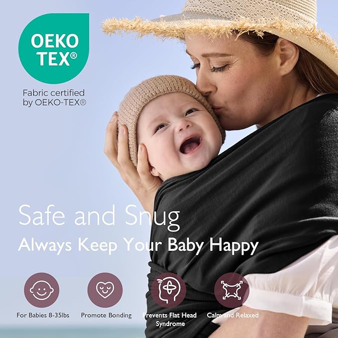 Momcozy Baby Wrap Carrier, Lightweight Hands Free Baby Sling, Adjustable Baby - Image 3