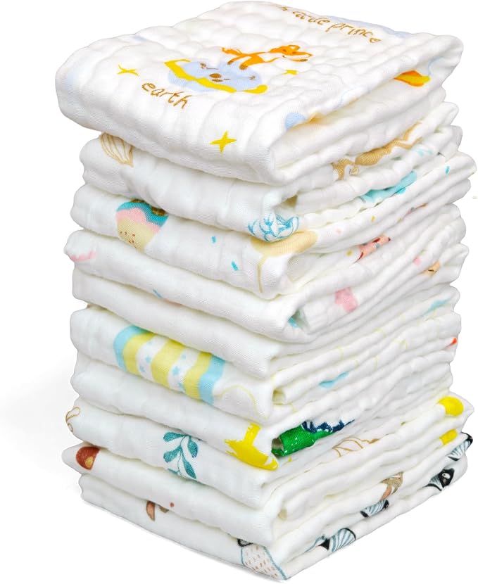 FOOK FISH Muslin Burp Cloths Large 20''x10'' 10 Packs by FOOKFISH-EspeciallyForYou