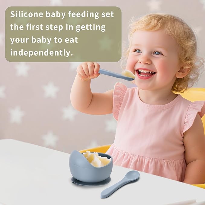 Silicone Baby Feeding Set, Baby Bowls, Baby Spoons and Baby Forks Can Fit in - Image 7