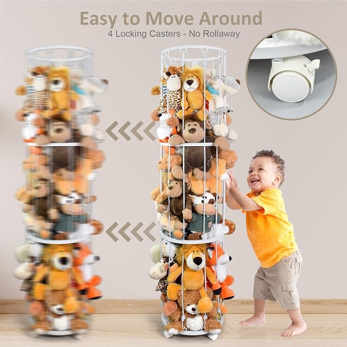 Stuffed Animal Storage Zoo Plushies Toy Storage Organizer, Metal Tube Stuffed - Image 7