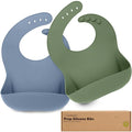 KeaBabies 2-Pack Silicone Baby Bibs by KeaBabies