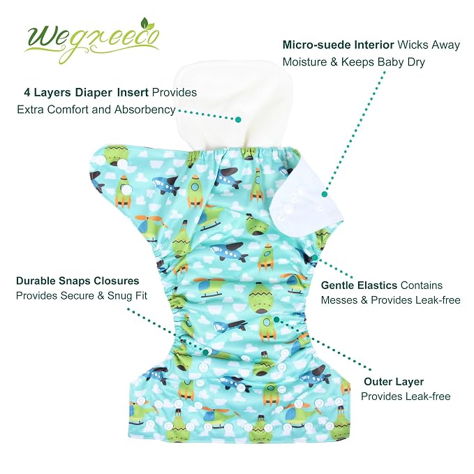 wegreeco Cloth Diapers 6 Pack - Image 2
