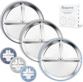 Stainless Steel Suction Plates for Toddlers, Non Toxic Non Slip Portion Control by Bakpoco