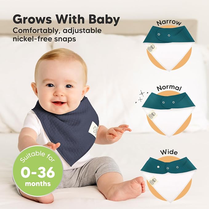 KeaBabies 8-Pack Bandana Bibs for Baby Girls, Boys - Image 4