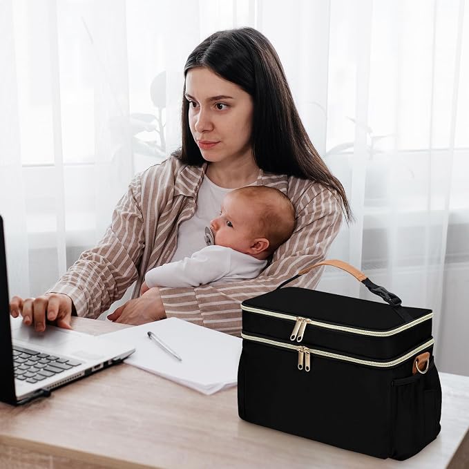 Breastmilk Cooler Bag with 6 Ice Pack, Wearable Breast Pump Bag Compatible with - Image 7