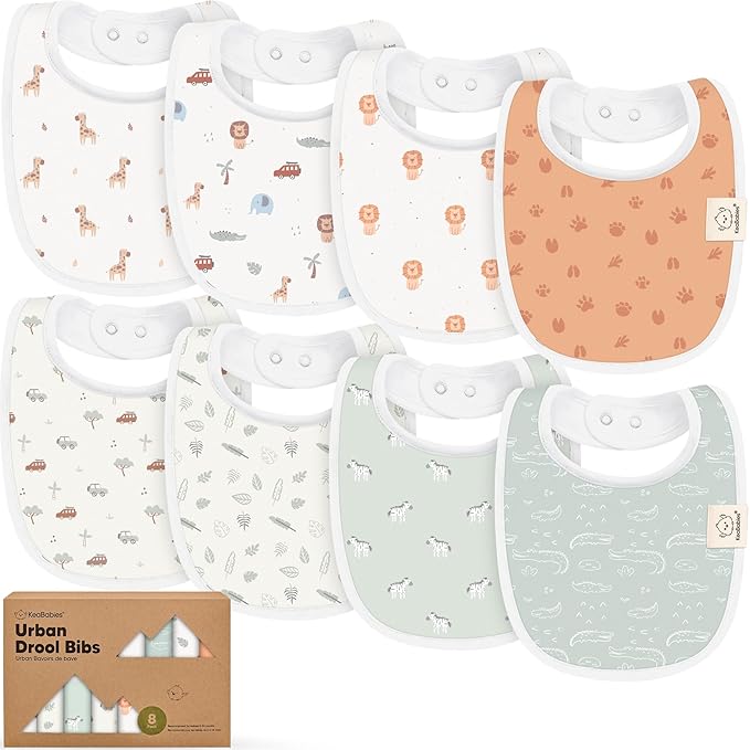 8-Pack Organic Baby Bibs for Boys, Girls by KeaBabies