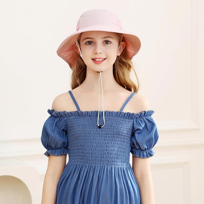 XIAOHAWANG Girls Sun Hat Baby Beach Hats Boys UPF 50+ Kids Summer Protection - Image 6
