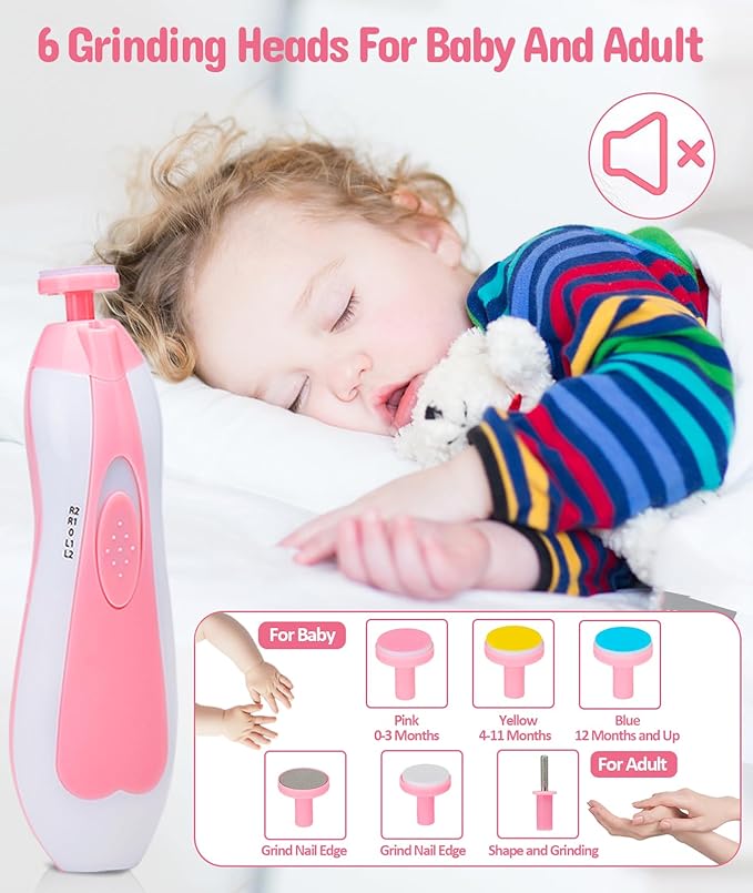 Baby Healthcare and Grooming Kit, Electric Safety Nail Trimmer Baby Nursery Kit - Image 4
