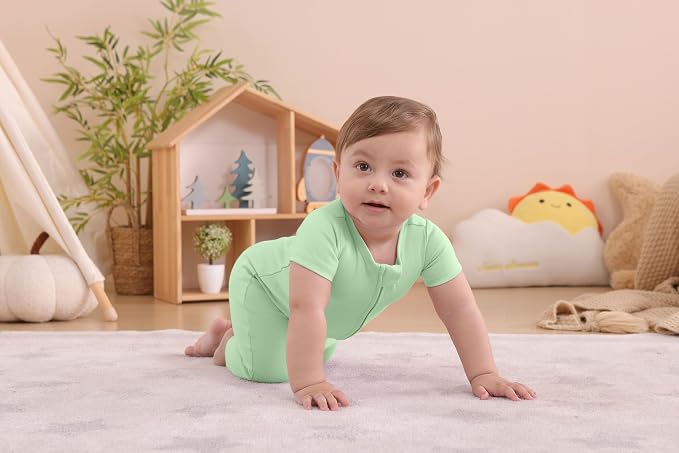 GUISBY Footless Short Sleeve Baby Pajamas - Image 6