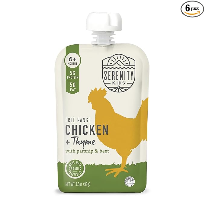 Serenity Kids 6+ Months Baby Food Pouches Chicken & Thyme Puree by SerenityKids
