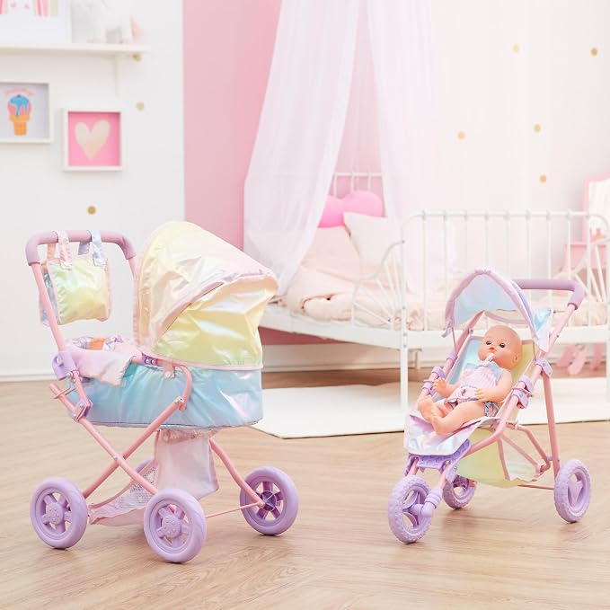 Olivia's Little World Baby Doll Stroller, 2-in-1 Doll Pram Buggy - Image 6