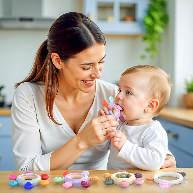 akolik Teething Toys for Babies, Baby Teethers Toy Teething Ring Silicone - Image 7