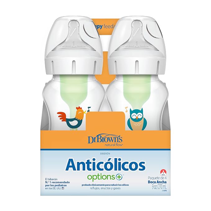 Dr. Brown's Natural Flow Anti-Colic Options+ Wide-Neck Baby Bottles, 9 oz/270 mL - Image 8