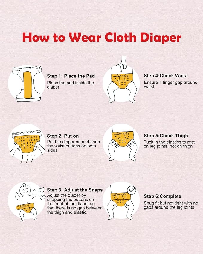 Babygoal Baby Cloth Diaper 6 Pack - Image 7