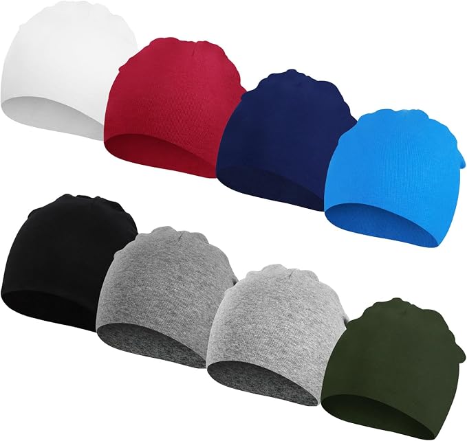DRESHOW BQUBO 8 Pack Unisex Baby Beanie Hat Infant Toddler Kid Hats Baby Soft by DRESHOW