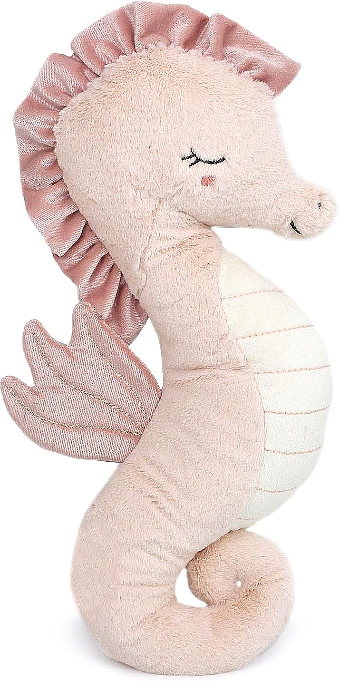 MON AMI Pink Seahorse Shaped Decor Pillow – 18x8”, Decorative Accent Throw by MonAmi