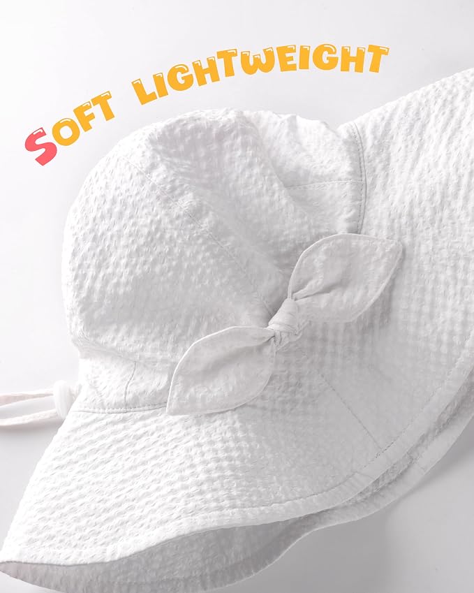 HONGTEYA Baby Sun Hat Toddler Girl Beach Hat Adjustable Outdoor Summer Hat UPF - Image 5