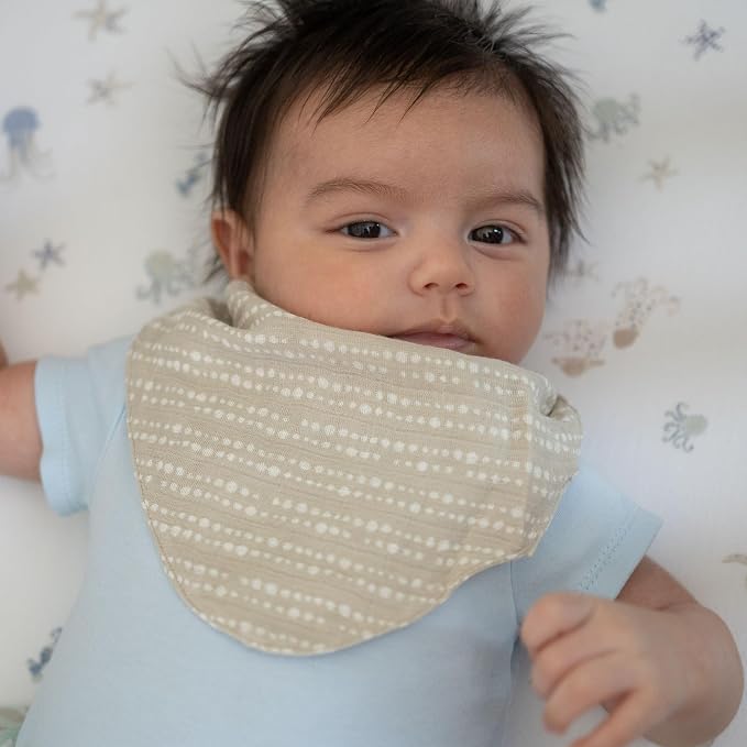 Crane Baby Bib Set, 100% Cotton Baby Bibs, Bandana Bibs Baby Bibs - Image 5