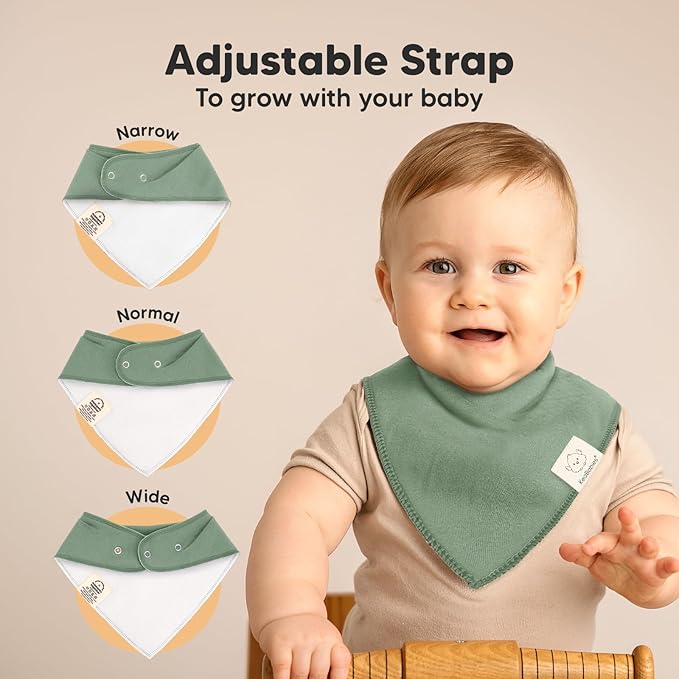8-Pack Organic Baby Bandana Bibs - Image 3