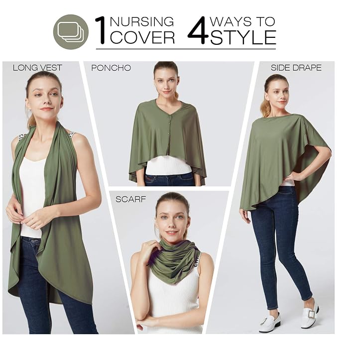 Nursing Cover & Baby Nursing Poncho, High Seat Cover, Stroller Cover, Shopping - Image 3