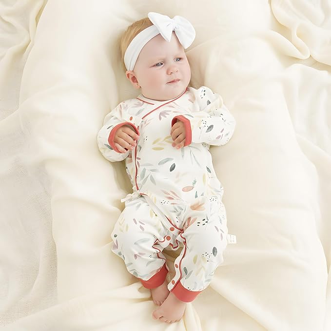 100% Organic Cotton Soft 0-6 Months Unisex Footless Newborn Baby Sleepers - Image 6