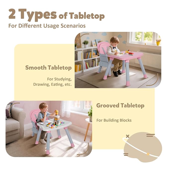 Baby High Chair, 8 in 1 Convertible Highchairs - Image 3