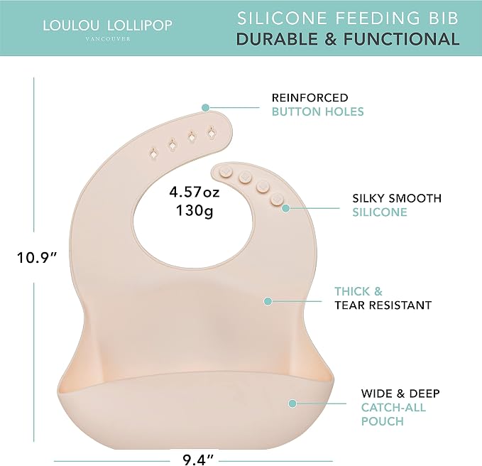 Loulou Lollipop Soft, Waterproof Silicone Feeding Bib - Image 2