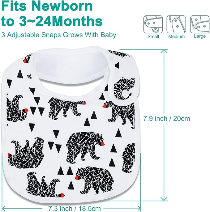 Baby Bibs Soft and Absorbent Organic Cotton Bandana Drool Bibs Set - Image 4