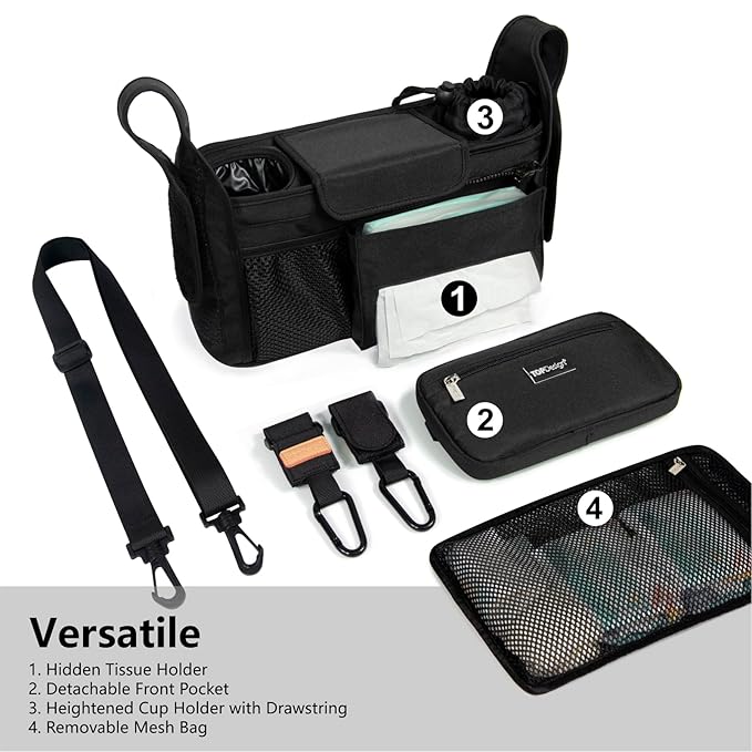 TOPDesign Universal Baby Stroller Organizer, Stroller Caddy - Image 2