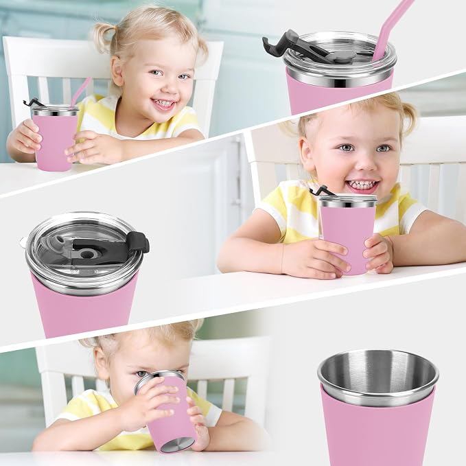 Kids Cups with Straws and Lids, 5 Pack 12oz Spill Proof Toddlers Straw Cup with - Image 5