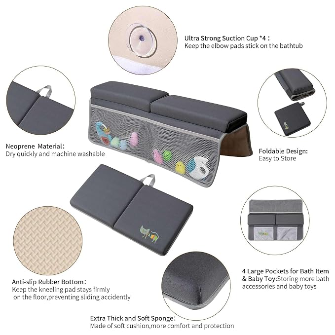 Bath Kneeler and Elbow Rest Pad Bath Kneeler Baby Bath Mat Kneeling Pad Bath - Image 4