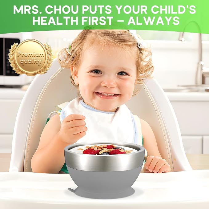 Suction Bowl and Spoon Set for Babies and Toddlers Non-Slip Silicone Suction - Image 8
