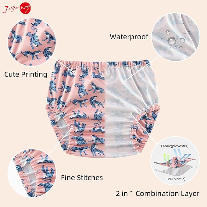 Joyo roy 6Pcs Waterproof Cloth Diaper Cover Reusable Plastic Training Pants - Image 2