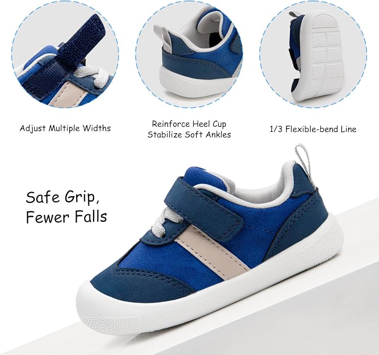 Baby Shoes Boys Girls Barefoot Wide Toe Box Zero Drop First Walkers PU Leather - Image 3
