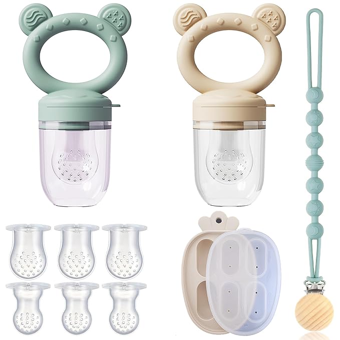 4 Pack Stylish Anti-Drop Baby Fruit Feeder & Breastmilk Popsicle Molds by Foryourbabysmagicalchildhood