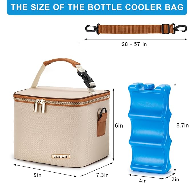 Breastmilk Cooler Bag with Ice Pack Fits 6 Baby Bottles Up to 5 Ounce, Baby - Image 5
