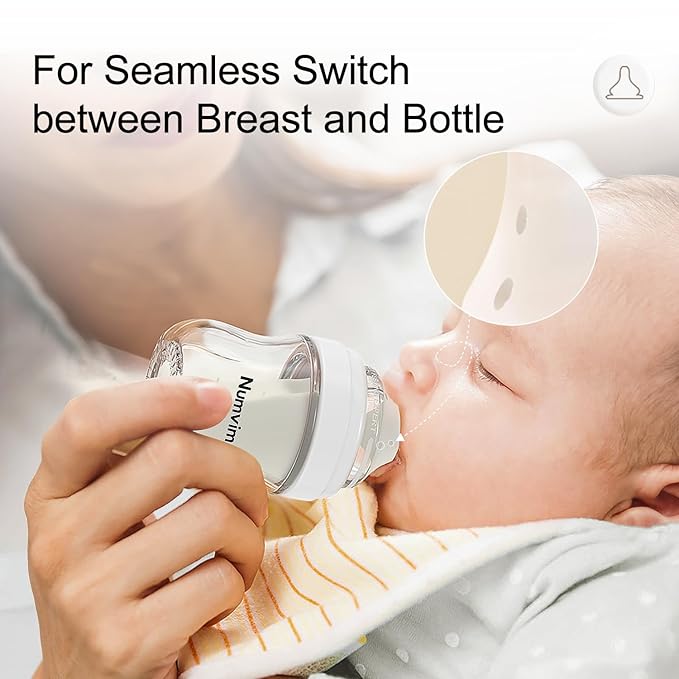 Natural Glass Baby Bottles Gentle & Extra Slow Flow, Newborn Breastfeeding - Image 5
