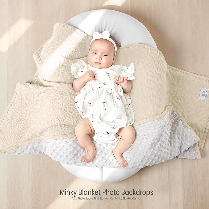 lulumoon Baby Blanket for Newborn Receiving: Minky Dot & Muslin Lightweight - Image 3