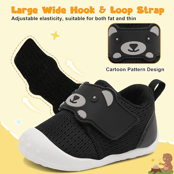FEETCITY Baby Walking Shoes Wide Baby Shoes Boys Girls Infant Sneakers Crib - Image 3
