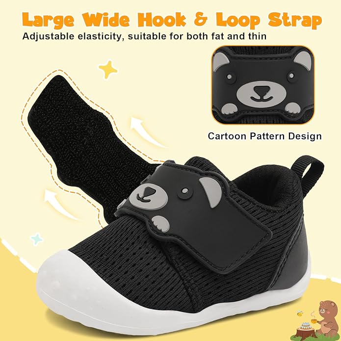 FEETCITY Baby Walking Shoes Wide Baby Shoes Boys Girls Infant Sneakers Crib - Image 3