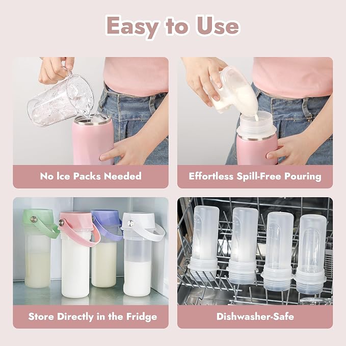 HEYTRIP Vacuum Insulated Breastmilk Cooler Bottle, 20oz Stainless Steel - Image 5