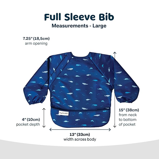 Tiny Twinkle Long Sleeve Bib for Babies & Toddlers – Waterproof Smock Bib for - Image 2