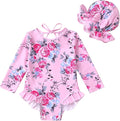 YOUNGER TREE Infant Baby Girls Swimsuit Long Sleeve Swimsuits One Piece by YOUNGERTREE