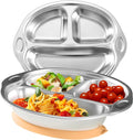 Stainless Steel Baby Suction Plates Divided Plates by MrsChou