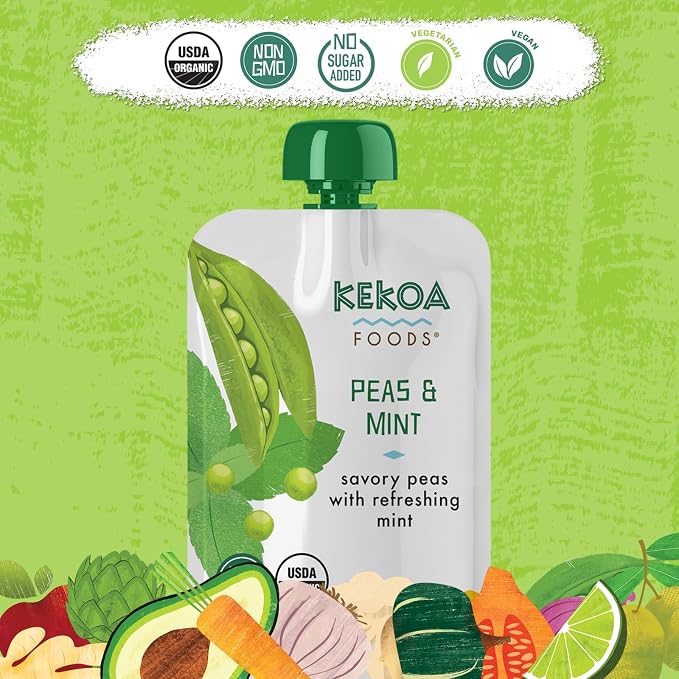 Kekoa Foods Peas & Mint Baby Food Purée | 100% USDA Certified-Organic - Image 5