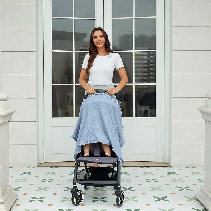 Muslin Nursing Cover for Breastfeeding, Breathable 100% Cotton Privacy Nursing - Image 7