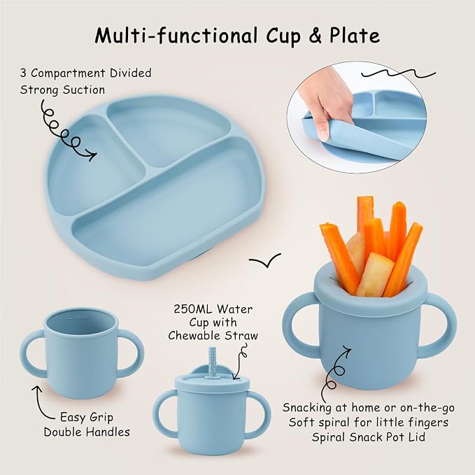 Baby Silicone Feeding Set, Toddler Led Weaning Utensils Sets - Image 4