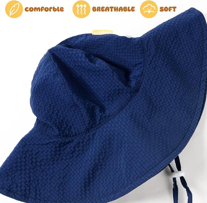 HONGTEYA Baby Sun Hat Toddler Girl Beach Hat Adjustable Outdoor Summer Hat UPF - Image 5