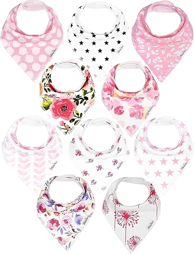 Organic Cotton Baby Bibs for Boys & Girls – Soft, Absorbent Teething & Drool by KiddyStar%C2%AE