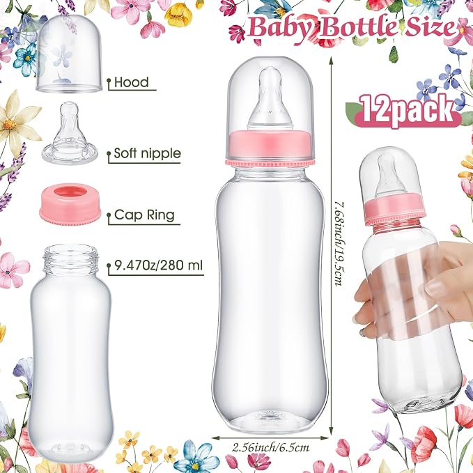 TrelaCo Wildflower Cool Baby Shower Games Wooden Bottle Chug Sign Wildflower in - Image 3
